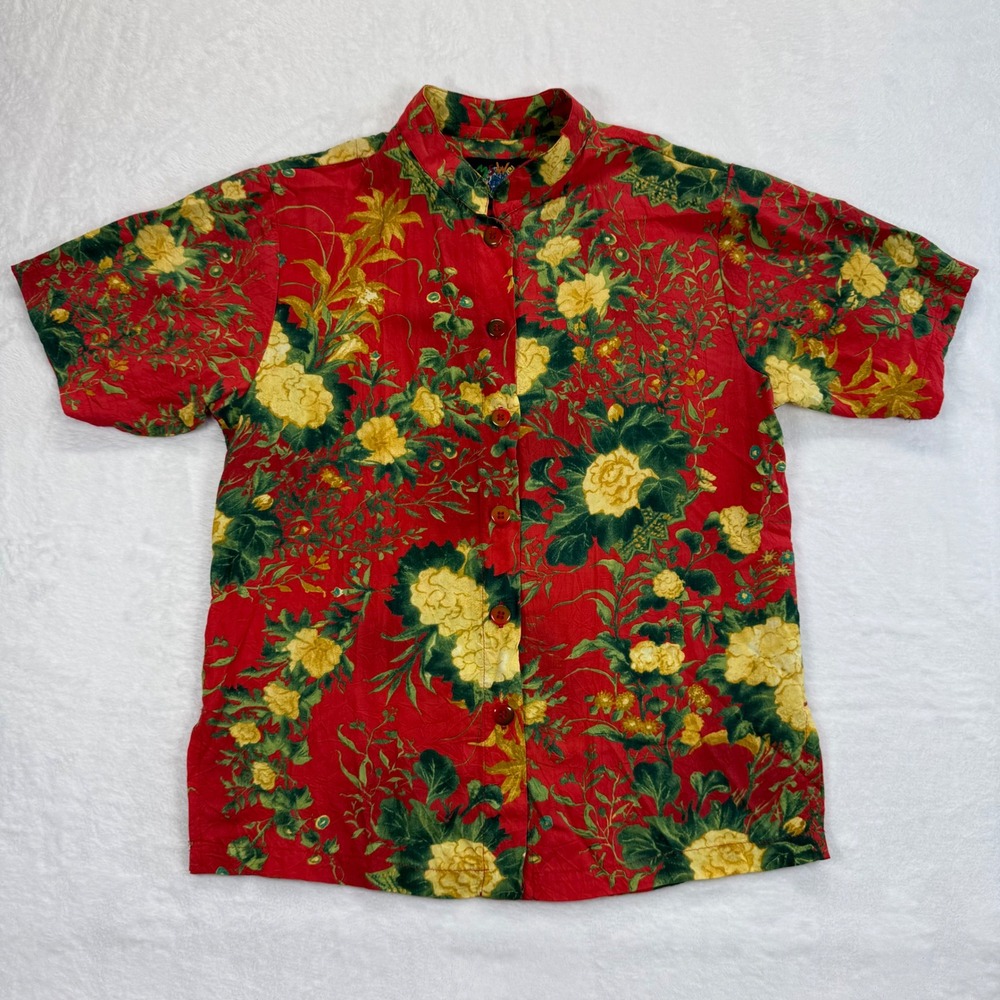 Jams World Floral‎ Hawaiian Shirt Limited Edition Red Yellow XS